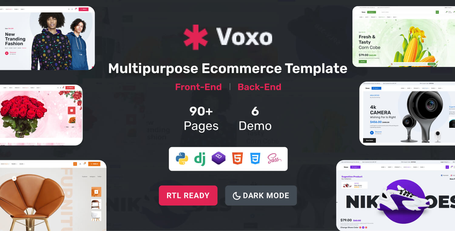 Voxo - Multivendor Ecommerce Django Template Full Script product image
