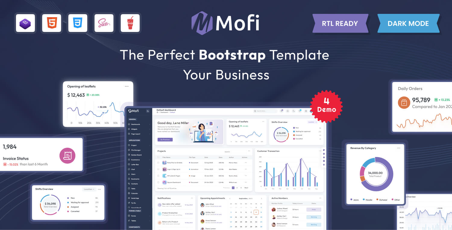 Mofi - Bootstrap Admin Dashboard Template product image